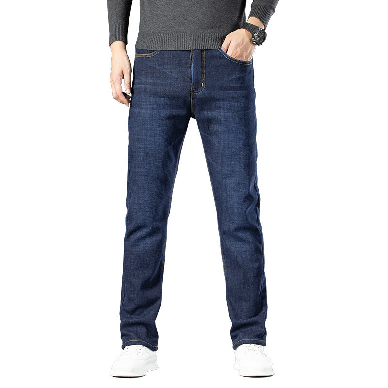 Fleece Lined Padded Warm Keeping Jeans For Men - WOMONA.COM