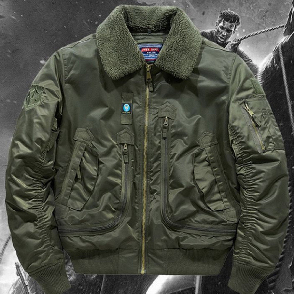 Men's Plush-Collar Padded Flight Jacket - product view 1