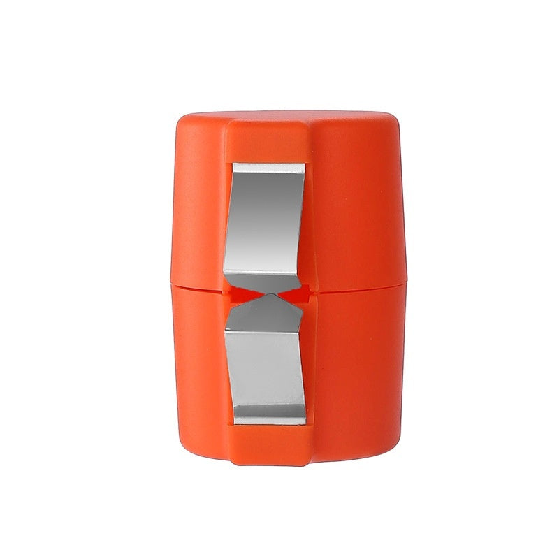 Orange egg shell opener with two stainless-steel cutting blades