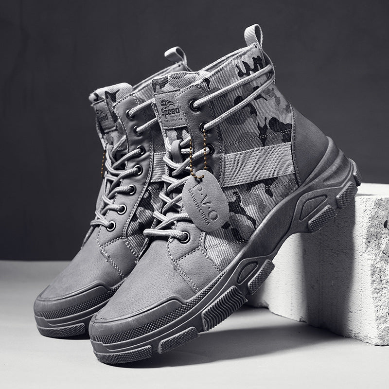 Camouflage Tooling Men Boots Casual Waterproof - WOMONA.COM