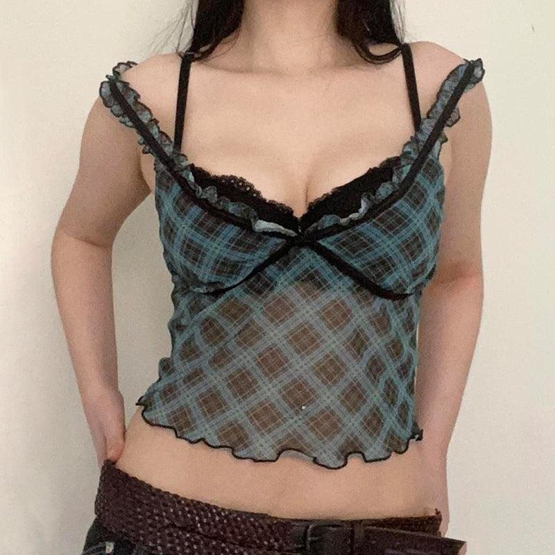 Fake Suspenders Vest For Women Lace Suit - WOMONA.COM