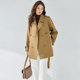 New Casual Elegant Elegant Short Trench Coat Women