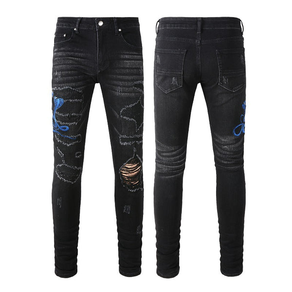 Skinny Jeans mit Patches für Herren