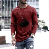 Men's Spring Long-Sleeve Loose Autumn T-Shirts - WOMONA.COM