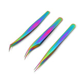 Stainless Steel Eyelash Tweezers Eyelash Curler 3-piece Set - WOMONA.COM