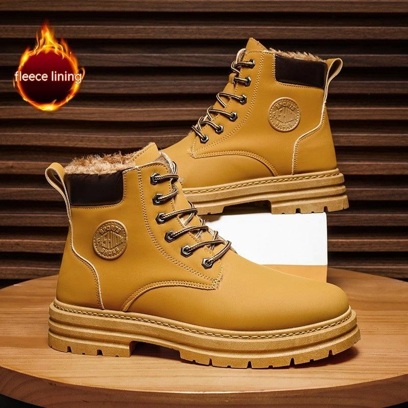 Men's High-top Warm Martin Boots Thickened - WOMONA.COM