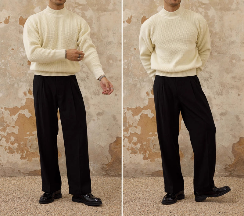 Thickened Half-high Collar Sweater Men's Cotton Thick - WOMONA.COM