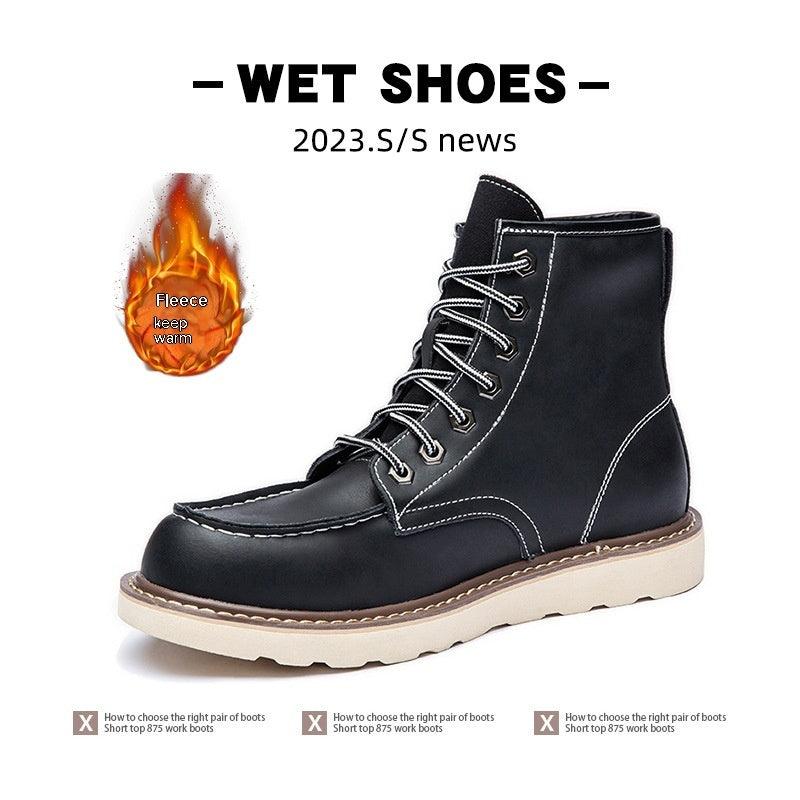 Vintage Martin Boots Fleece-lined Worker Boot Male - WOMONA.COM
