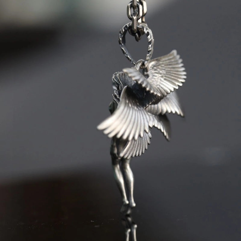 Six Winged Angel Pendant Necklace Sweaters For Men And Women - WOMONA.COM