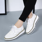 Lace-up Flats Shoes Sports British Style - WOMONA.COM