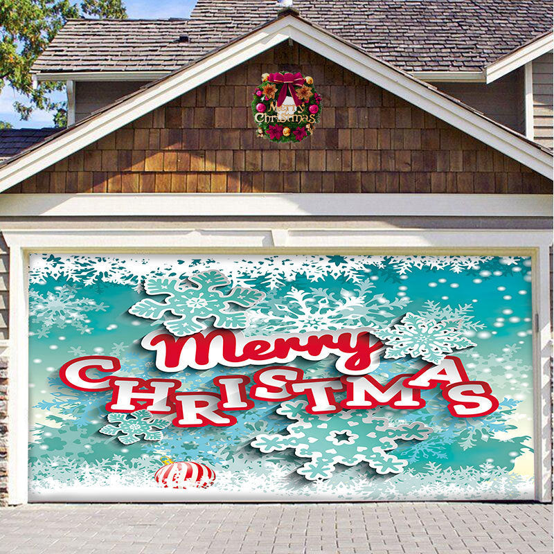 Christmas Background Hanging Cloth Garage Door Patch Holiday Party