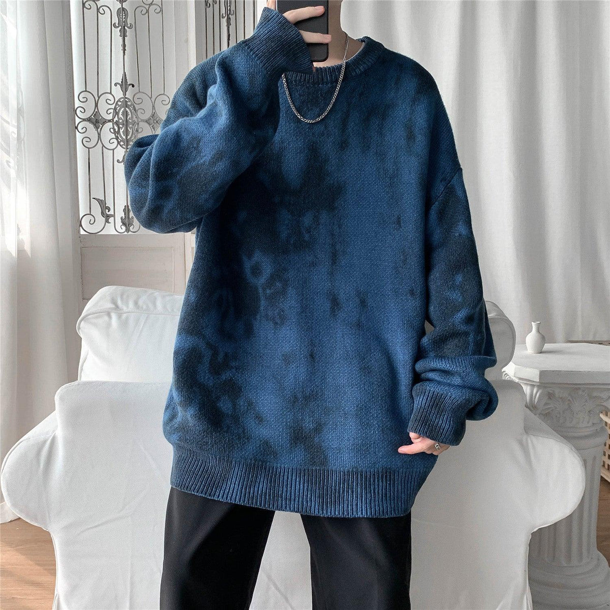 New Tie-dyed Gradient Printing Sweater - WOMONA.COM