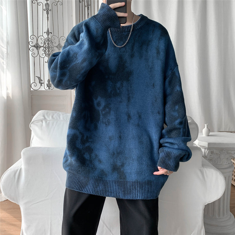 New Tie-dyed Gradient Printing Sweater