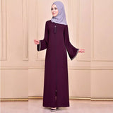 Middle East Dubai Turkey Jalabiya Zipper Cardigan Robe - WOMONA.COM