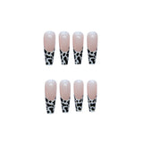 Press On Nails Leopard Print Long Ballet Fake Nail - WOMONA.COM