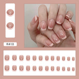 Oblique French Simple Wearing Manicure Finished Fake Nails - WOMONA.COM