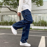 Men Wide Leg Jeans Hip Hop Casual - WOMONA.COM