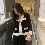 Two-piece Suit Of Slimming Knitted Wide-leg Pants - WOMONA.COM