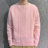 Men's Knitting Thick Yarn Fried Dough Twists Sweater - WOMONA.COM