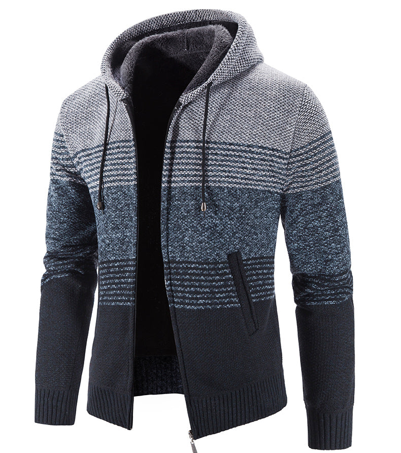 Hooded Fleece Thick Cardigan Sweater - WOMONA.COM