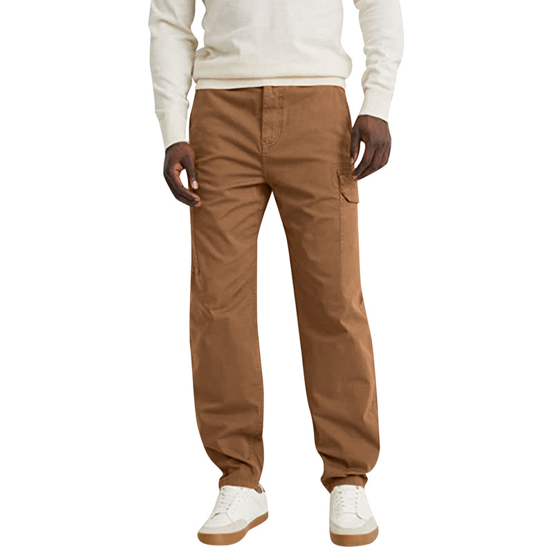 Casual Trousers With Pocket Straight Loose Cargo Pants For Men - WOMONA.COM