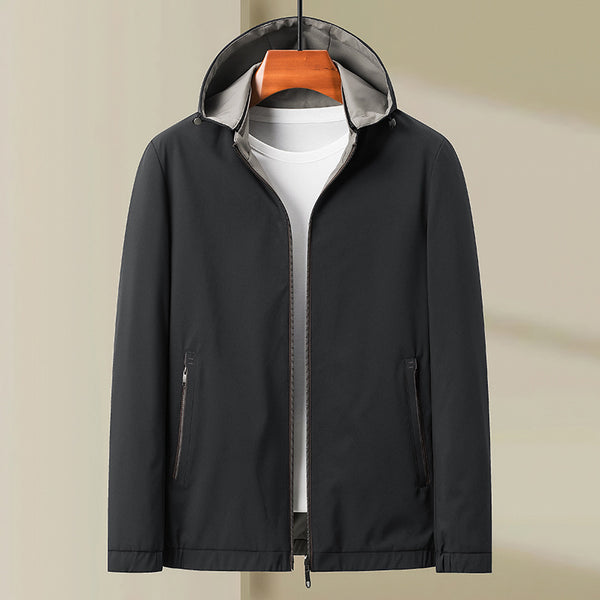 Straight Zipper Hooded Close Up Casual Coat - WOMONA.COM