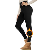 Cropped High Waist Velvet Padded Leggings Thermal Slim Fit