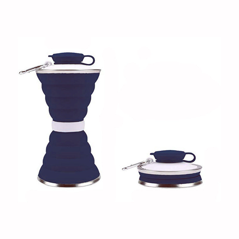 500ML Silicone Water Bottle Cup Foldable Leak Proof