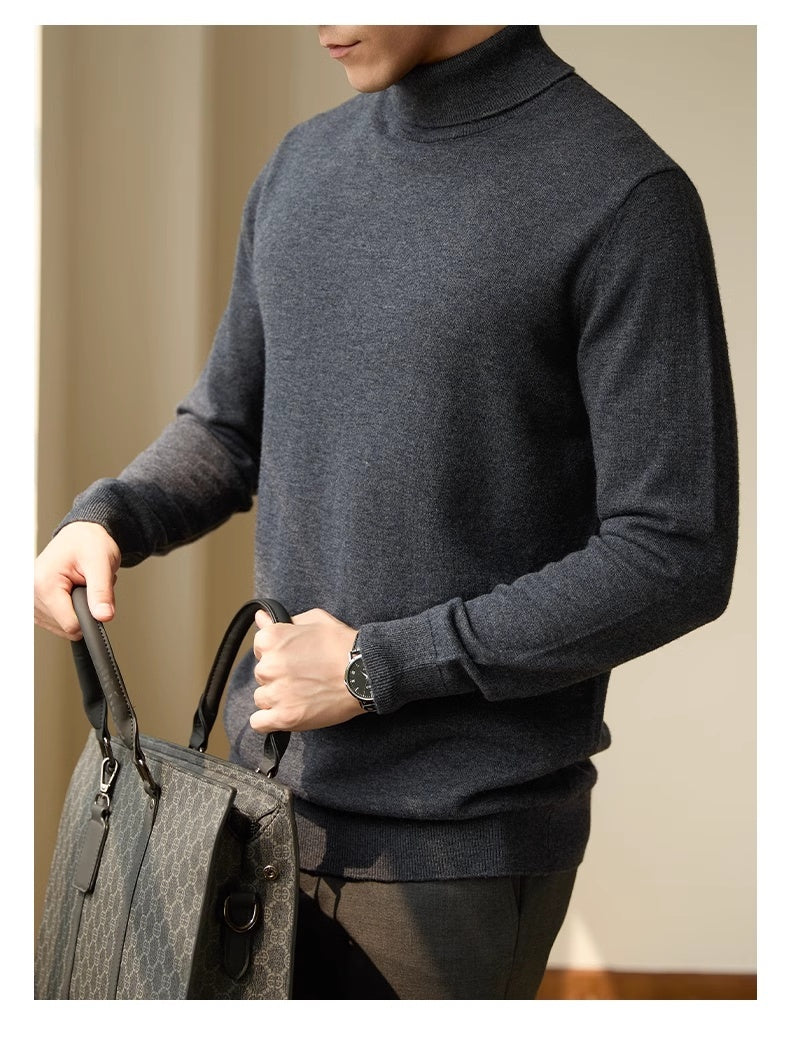 Men's Leisure Warm Turtleneck Bottoming Shirt Sweater - WOMONA.COM