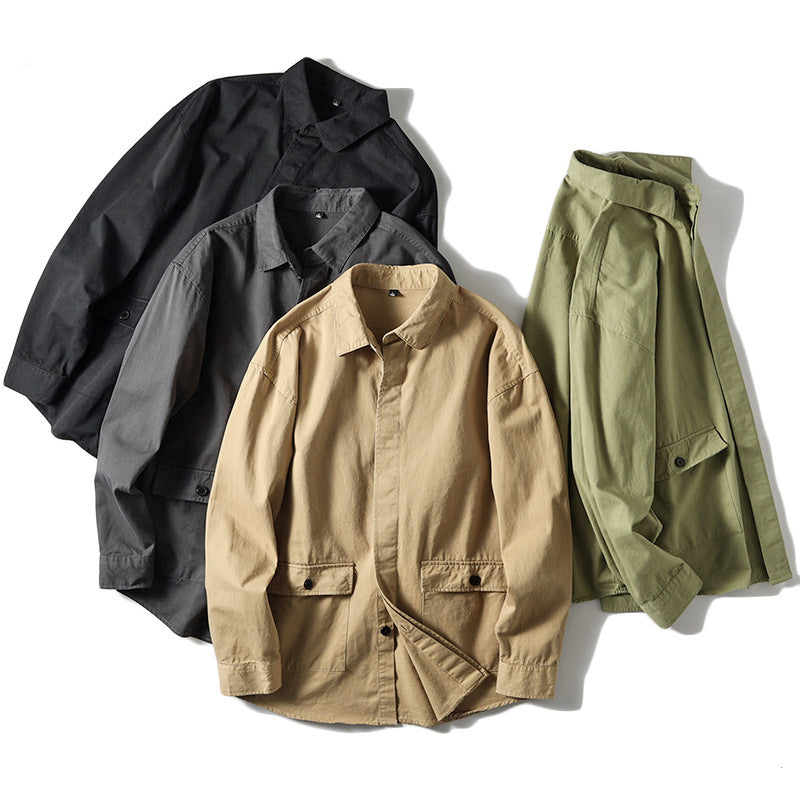 Casual Peaked Lapel And Long Sleeve Shirt