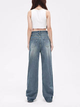 Retro Distressed Straight Jeans For Women - WOMONA.COM