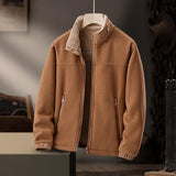 Thickening Stand Collar Fleece Sweater Men's Shell Jacket