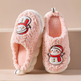 Cute Snowman Slippers Winter Indoor