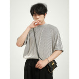 Fashion Solid Color Half High Collar Short Sleeve Men - WOMONA.COM