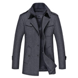 Woolen Coat Men's Slim Trench Coat Thickened Wool - WOMONA.COM