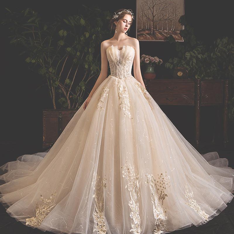 Bride Summer Tube Top Mori Style Trailing Skirt - WOMONA.COM