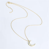 Crescent Zircon Necklace - WOMONA.COM