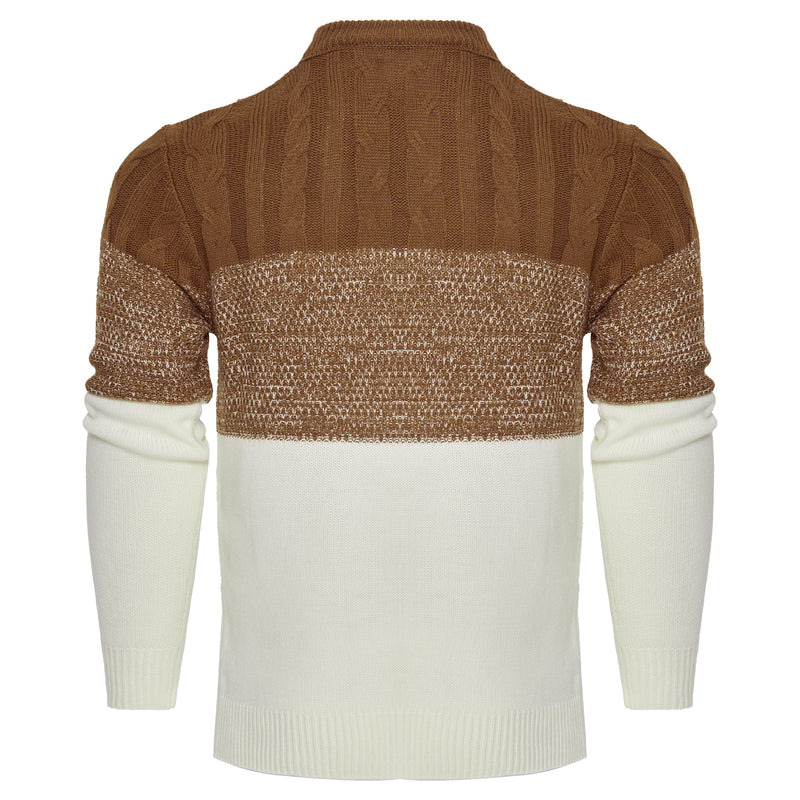 Men's Casual Cable Knit Pullover Sweater - WOMONA.COM