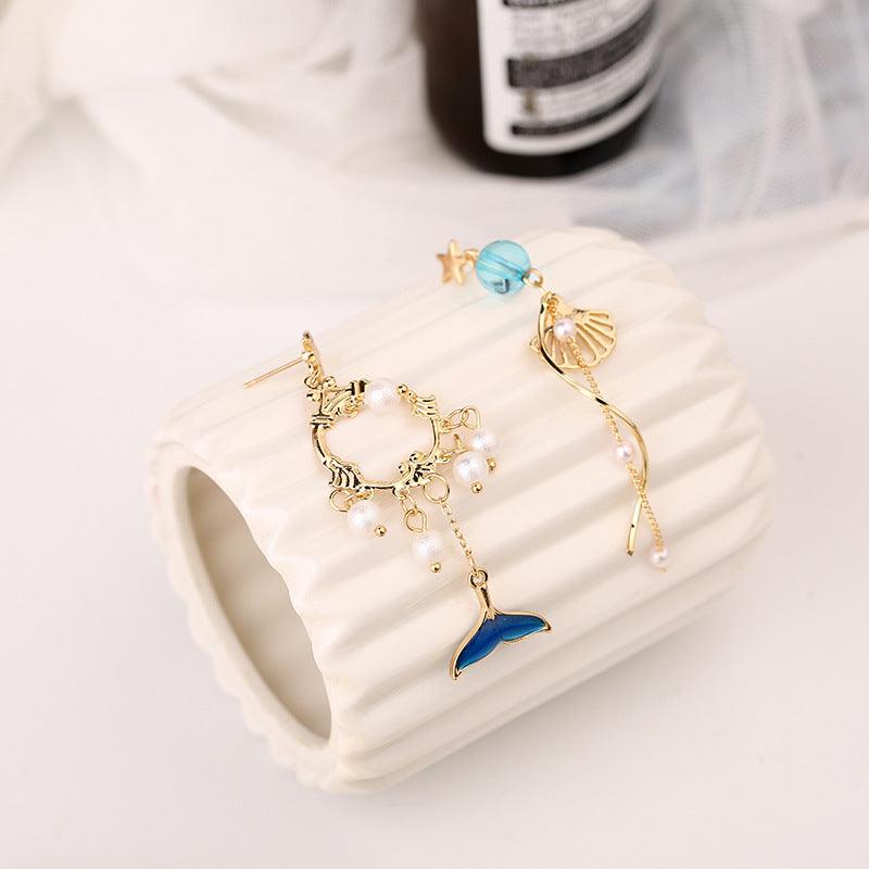 Small Asymmetric Gold-Tone Earrings
