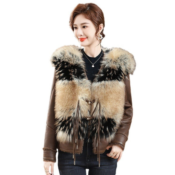 Middle-aged Women's Clothing Winter Leather Coat Casual Fashionable Jacket