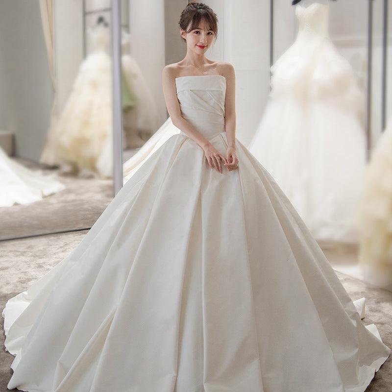 Elegant French Style Large Tail Elegant Wedding Dress - WOMONA.COM