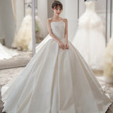 Elegant French Style Large Tail Elegant Wedding Dress