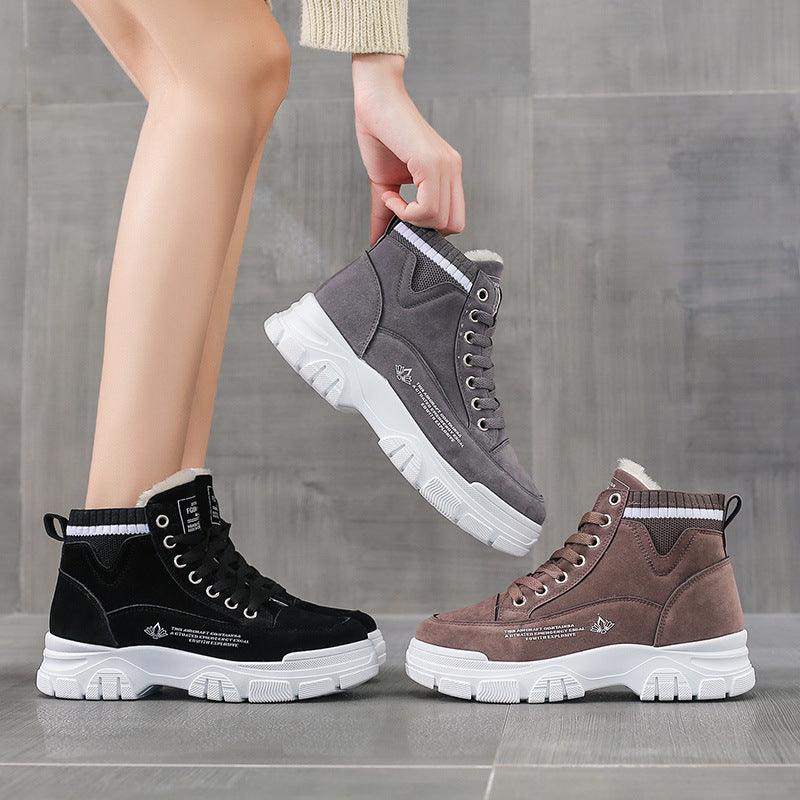 Ladies Casual Shoes Lace-up Fashion Sneakers - WOMONA.COM
