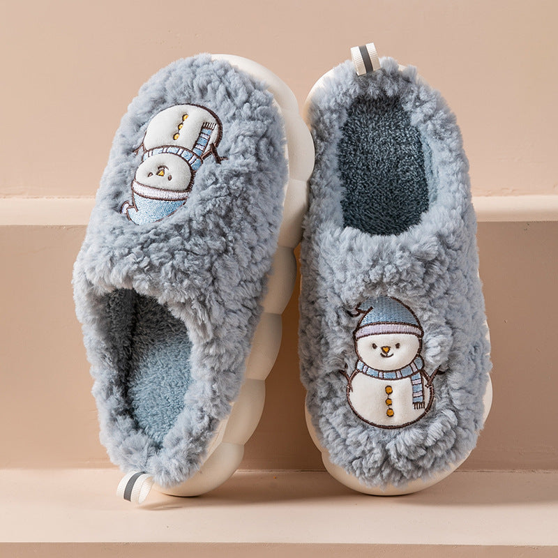 Cute Snowman Slippers Winter Indoor