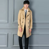 Long Double Breasted Spring And Autumn Slim British Business Coat - WOMONA.COM