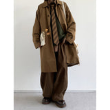 Retro Mid Length Workwear Trench Coat - WOMONA.COM