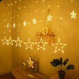 Christmas Curtain Shop Window Lights - WOMONA.COM