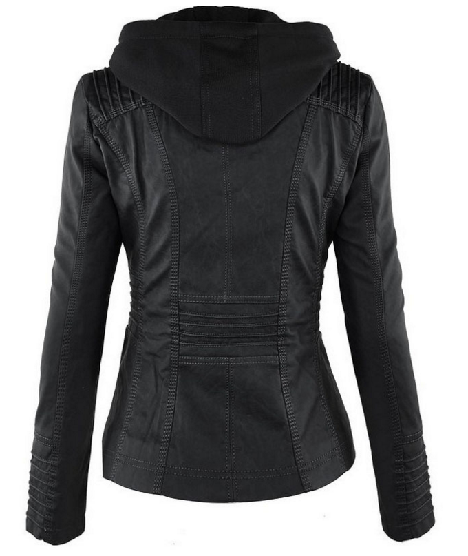 Europe Hot Removable Solid Leather Jacket - WOMONA.COM