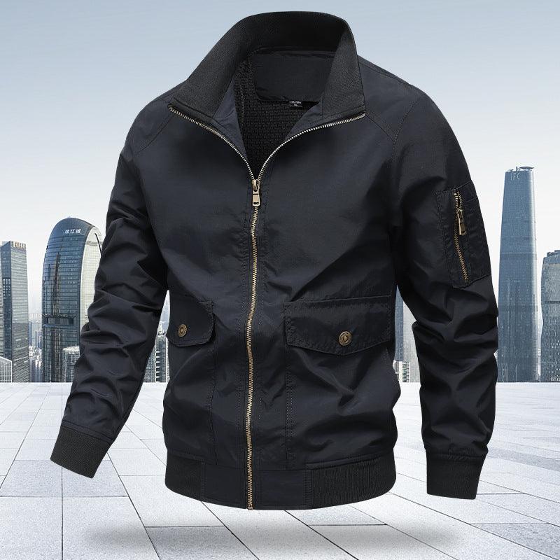 Men's Jacket Fashion Polo Collar Youth Warm - WOMONA.COM