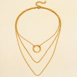 Circle Clavicle Chain Necklace Women - WOMONA.COM